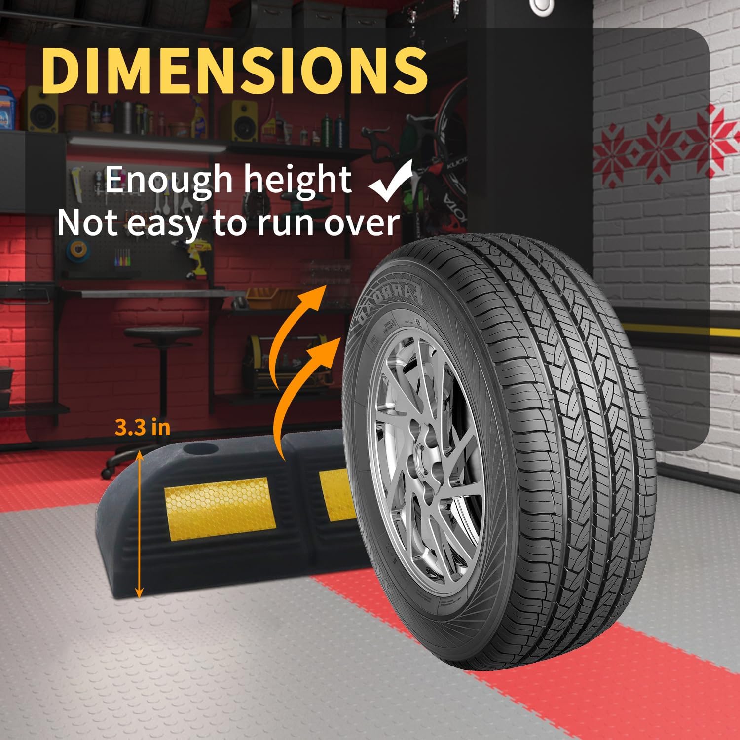 Parking Stopper for Garage Parking Aid 12 Pack Block, Car Truck Curb Floor Parking Lot Wheel Tire Stops Bumpers with Bolt Installation, Rubber Vehicles Aid Gadgets