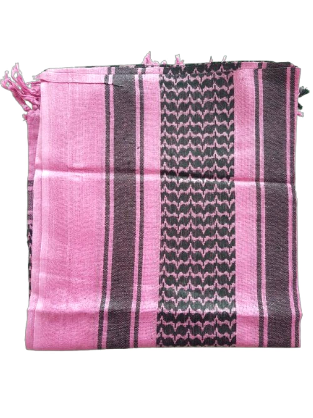 Retro Seventy2 Unisex Pink/Black Ladies Pure Cotton Shemagh Scarves Womens Winter Wrap Arab Scarf Keffiyeh Shawl ()