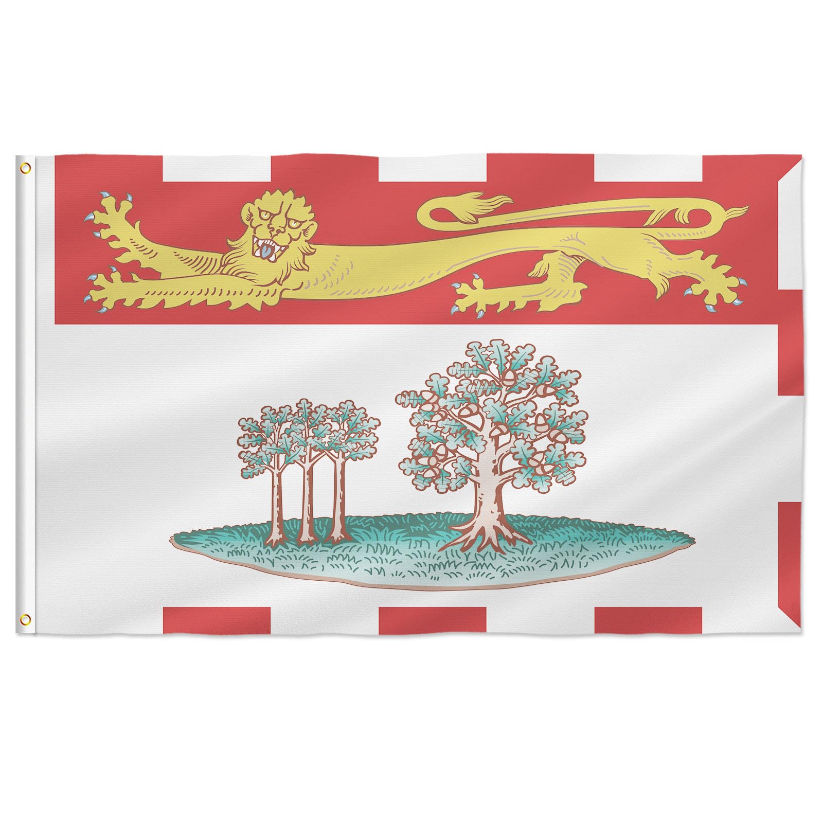 PTEROSAUR Prince Edward Island Flag, Canada Canadian Province Flags with Brass Grommets, Indoor Outdoor Decoration Banner (Prince Edward Island, 3x5 Ft)