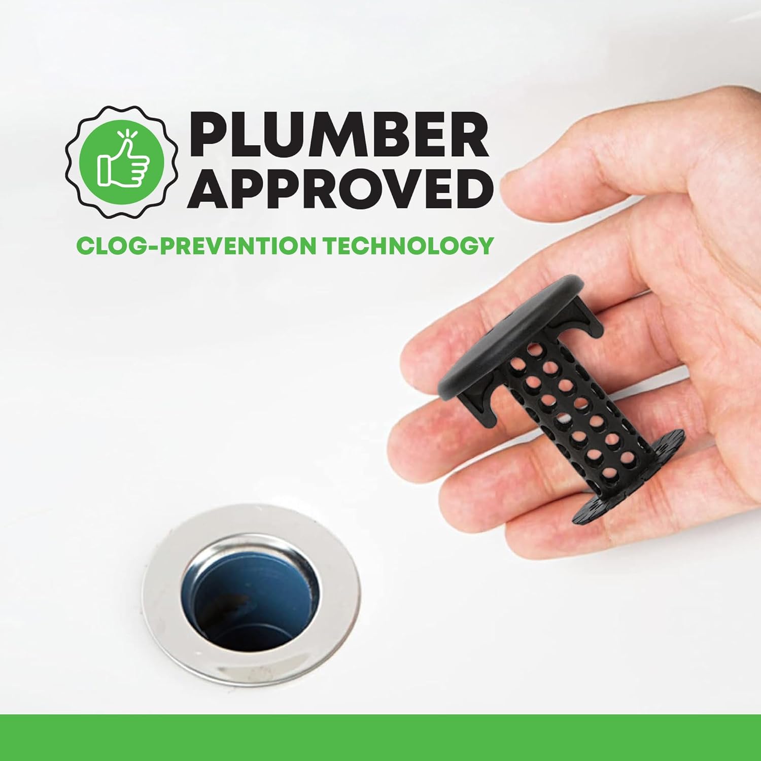 SinkShroom Hair Catcher, Matte Black Bathroom Sink Drain Protector, Hair Snare - Comes with 4 DrainShroom Toss Disposable Drain Snakes - Image 7