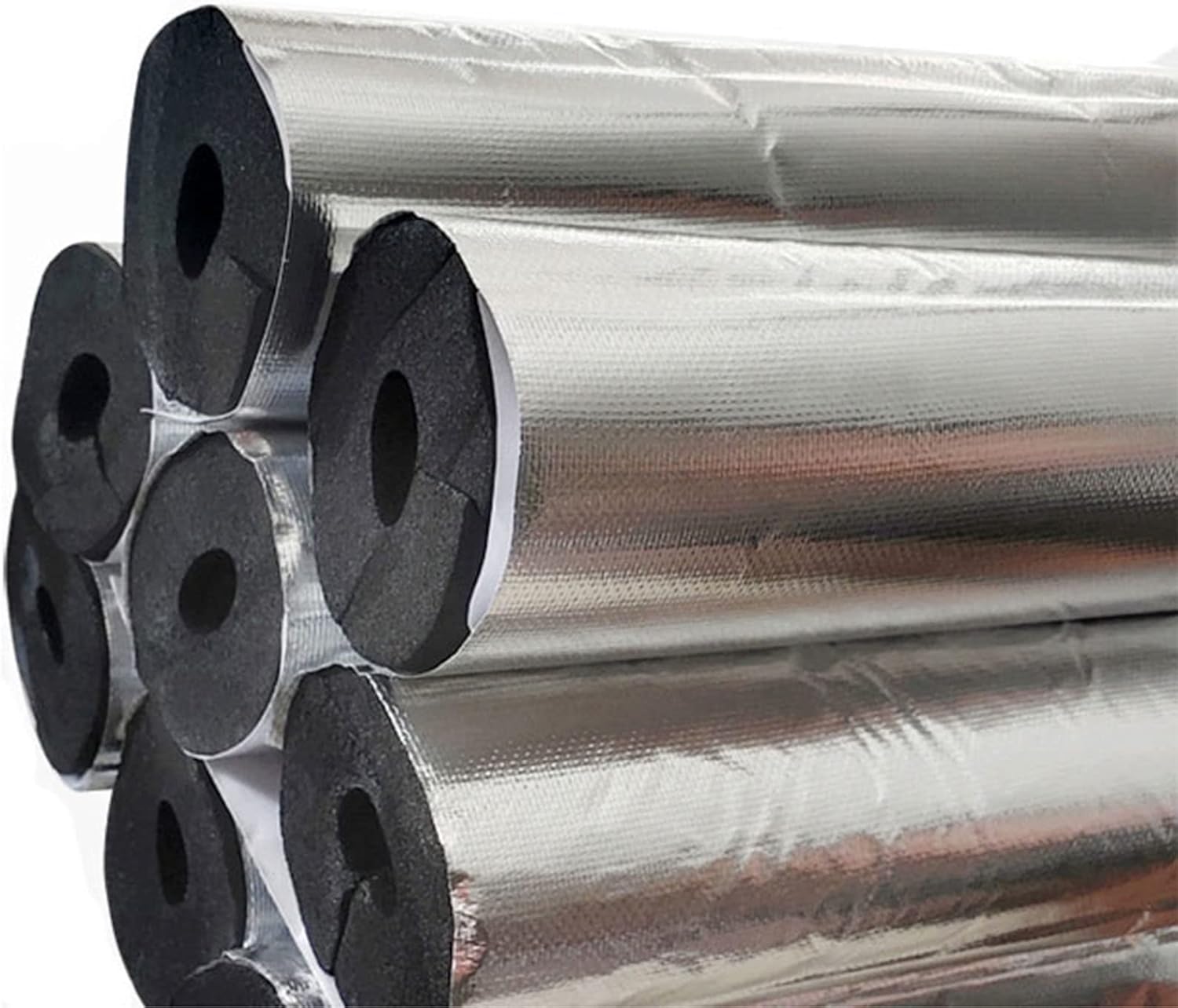 Frost Protection Insulation Tube X1, Self-Adhesive Pipe Insulation Foam, Aluminum Foil Rubber Insulation Pipe, Length 0.95m(37.4in) (Color : 30mm, Size : 114mm ID)