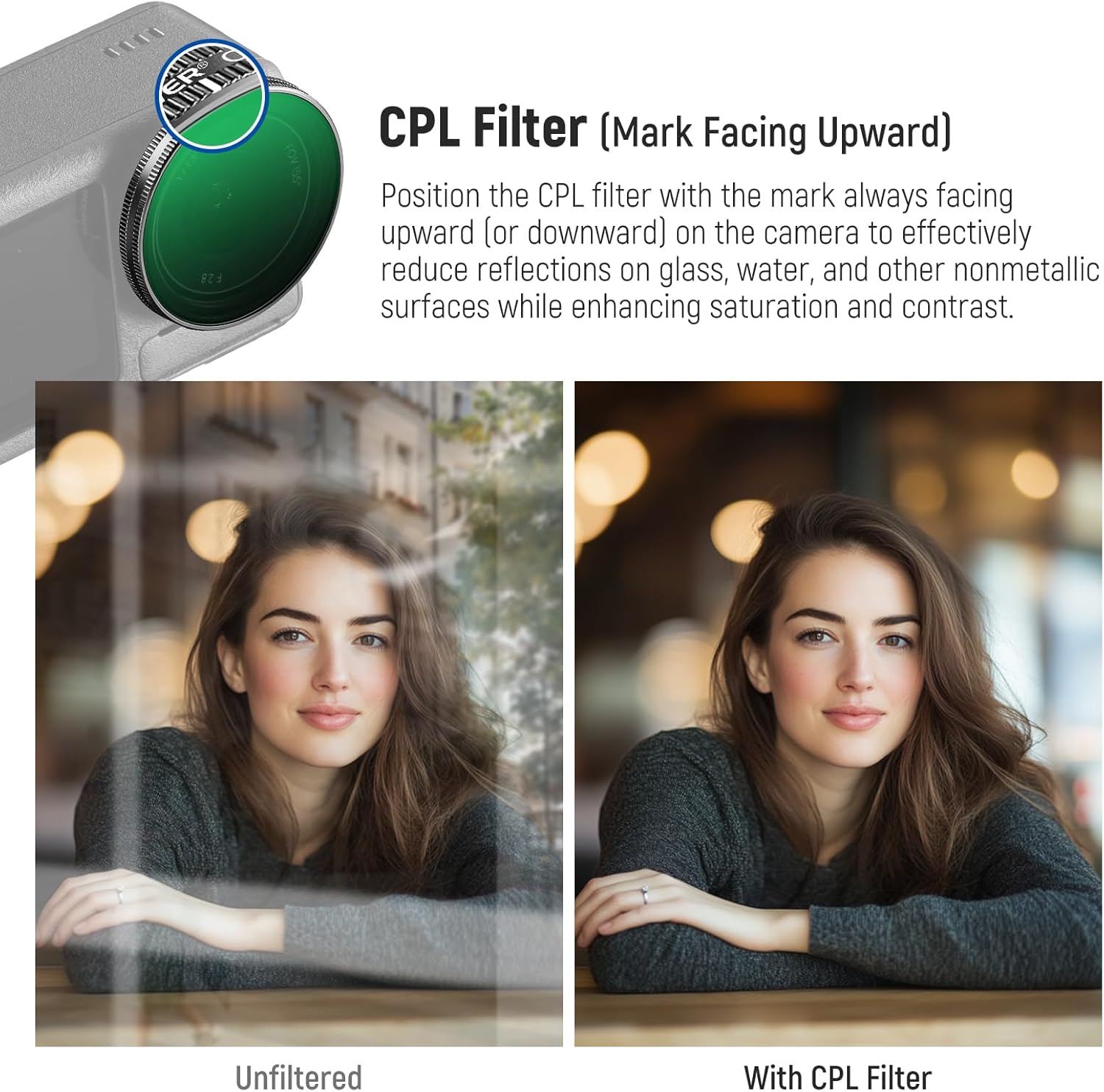 NEEWER ND Filter Set Compatible with DJI Osmo Action 5 Pro/4/3, 4 Pack Multicoated HD Optical Glass Snap On ND8/ND16/ND32/CPL Filters, Action Camera Lens Accessories with 2X Cleaning Cloth