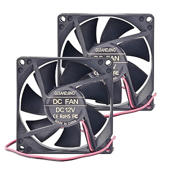 8025 Cooling Fan 80mm x 25mm DC 12V 2Pcs Dual Ball Bearings Brushless 2Pin XH2.54 2600RPM