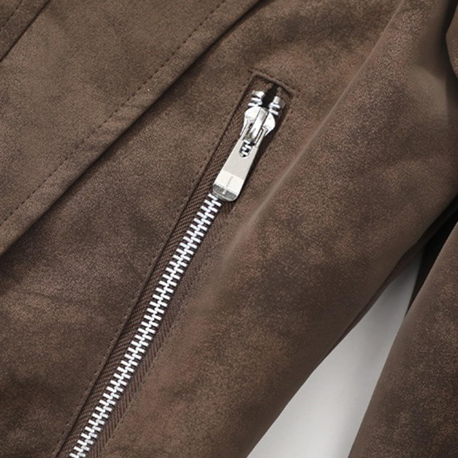 Generisch Chaqueta de ante para hombre, chaqueta de cuello alto, chaqueta de invierno, chaqueta de entretiempo, chaqueta para exteriores, ropa de exterior, ropa de exterior, ropa de exterior, ajuste