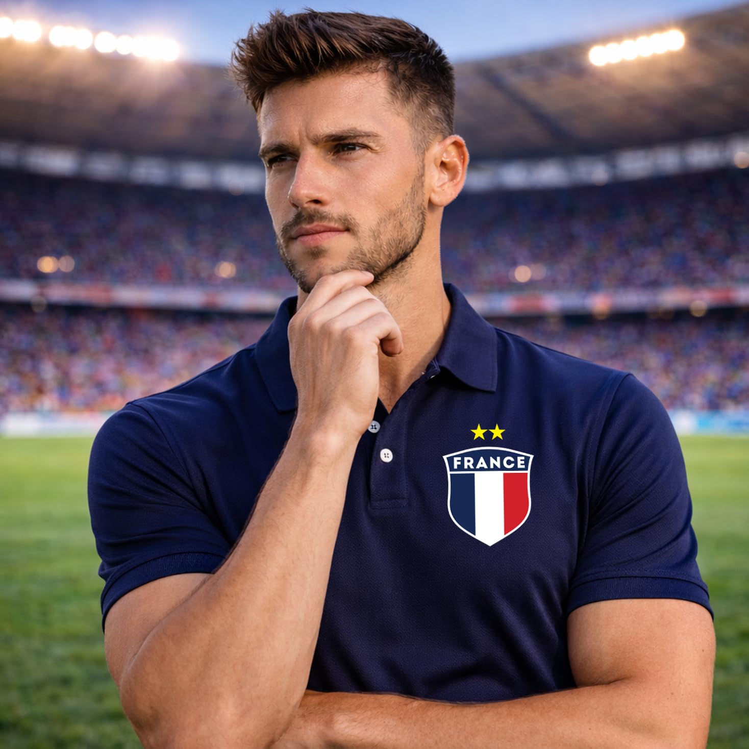 Polo de Football pour Homme | Maillot de Foot Personnalisé avec Votre Nom et Numéro | France Football 2026