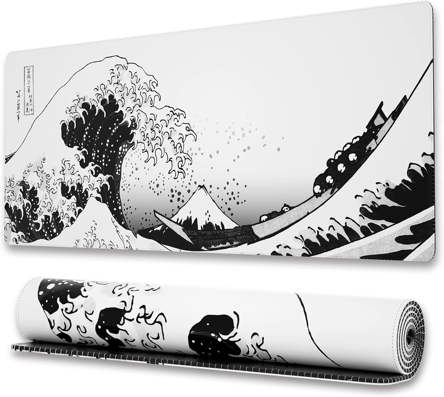 Tapis De Souris XXL Gamer 100x50x0.4cmTapis Souris Arts Tapis Gaming Grand Tapis De Bureau Base En Caoutchouc Antidérapante, Sous Main Bureau à Bords Cousus Pour Gamer, Ordinateur, PC, Bureau 3-33