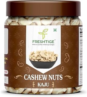 Freshtige 100% Natural Premium Whole cashew Whole Crunchy Cashew Premium Kaju nuts Nutritious & Delicious Gluten Free & High Protein (500 Grams)