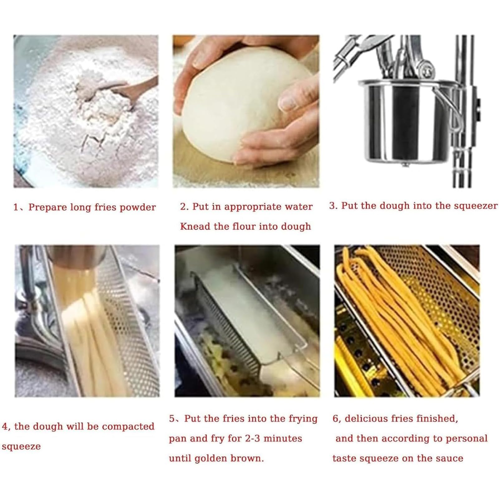 Friggitrice manuale per patatine fritte, in acciaio inox, 12 patatine lunghe per lotto, cilindro rotante staccabile, include cestello per friggere, per uso domestico e commerciale, facile da pulire
