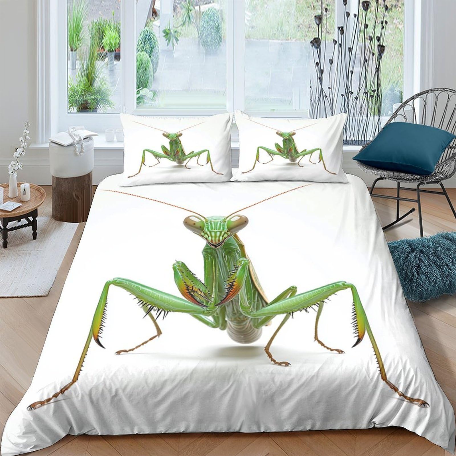 GPLZQXKJNH 3D Printed Winter Village Duvet Cover Microfiber Soft Forest Snow Bedding Set with 2 Pillowcases for Bedroom Decor Single（135x200cm）