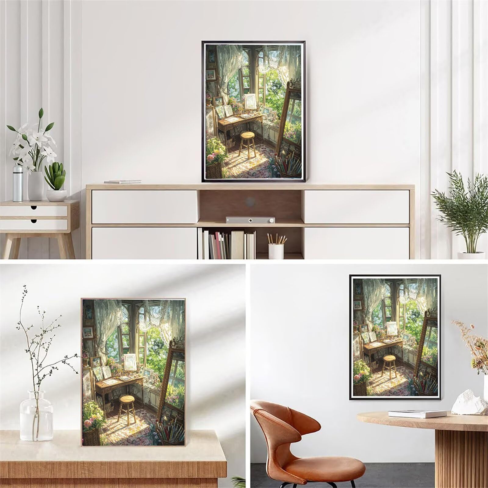 Malarstwo diamentowe 5D, obraz do malowania diamentami 5D, obraz kwiatowy, 90 x 120 cm, okrągły obraz dla dorosłych początkujących, z akcesoriami, do samodzielnego wykonania mozaiki, zestaw do