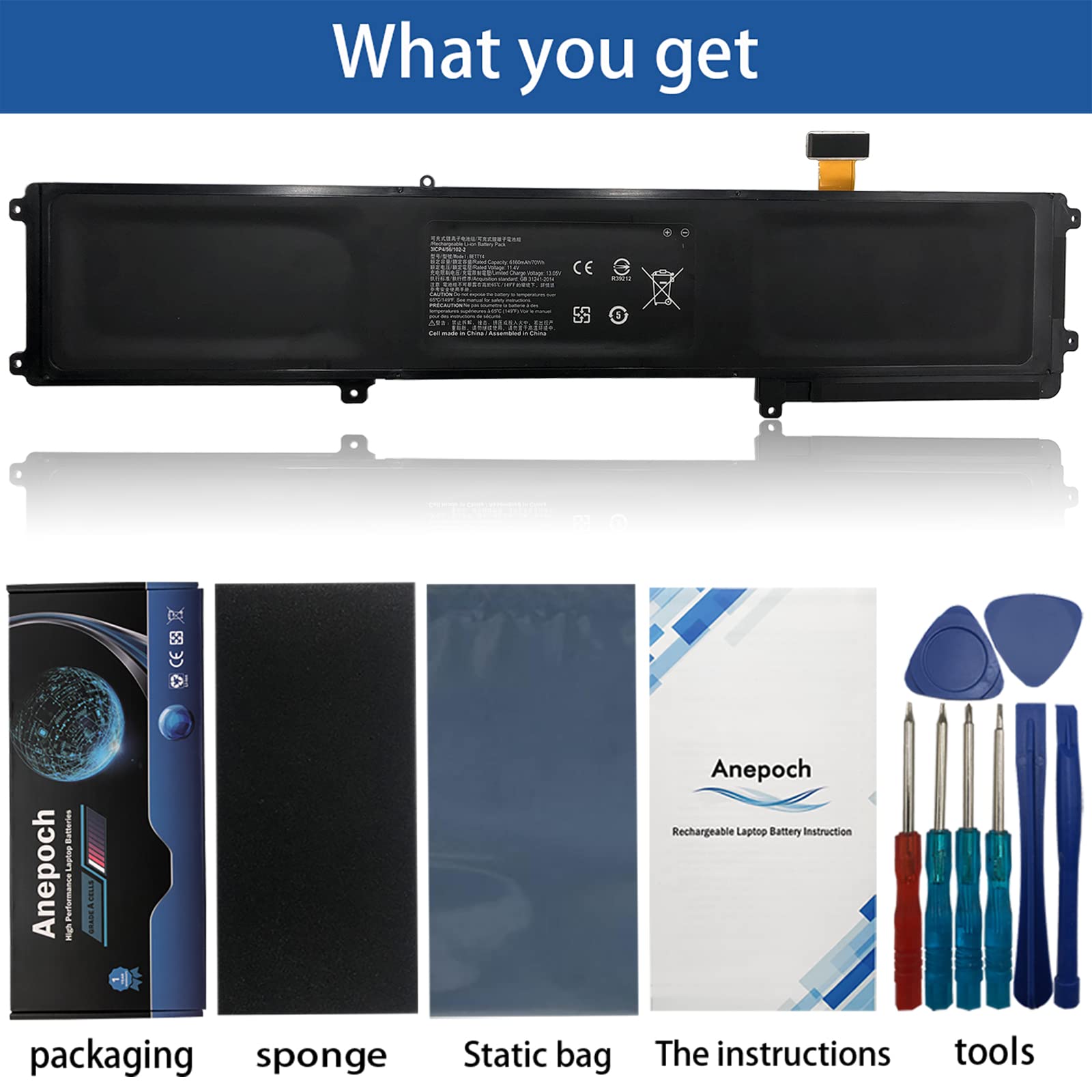 Amazon.com: Anepoch BETTY4 Laptop Battery Replacement for Razer 