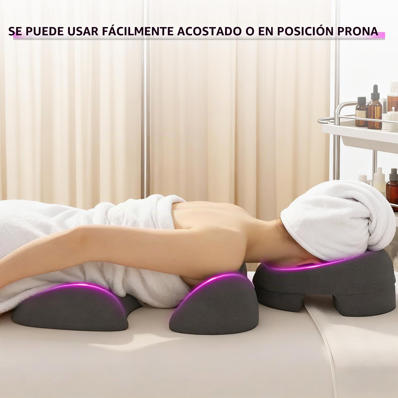 JAOGAUS Almohada de Masaje Facial, Almohada de Soporte para el Pecho, Almohada de Cama Facial, Almohadilla de Soporte para Salones de Belleza, para Dormir Adecuada para Salones de Belleza o SPA