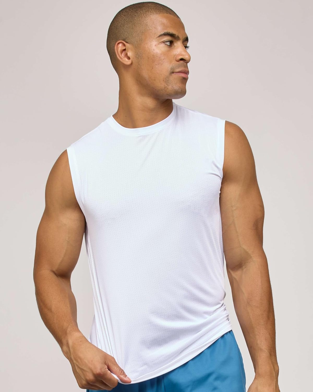 Real Essentials 5 Pack: Men's Breeze Tech Tank Tops Sleeveless Shirts Workout Muscle Athletic Running (Big & Tall Available) - Image 3