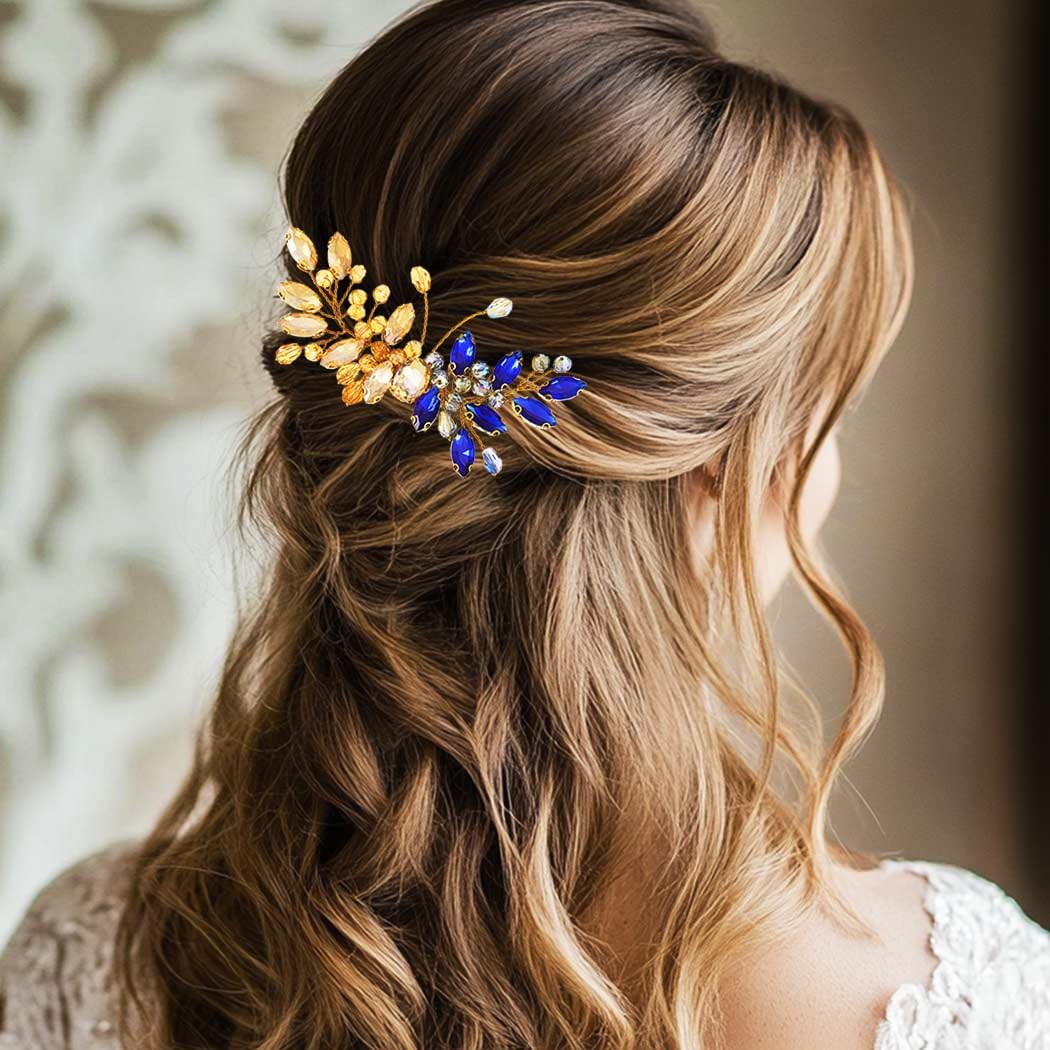 Peineta para damas de honor doradas de cristal tocado mariposa boda accesorios para el pelo para mujeres