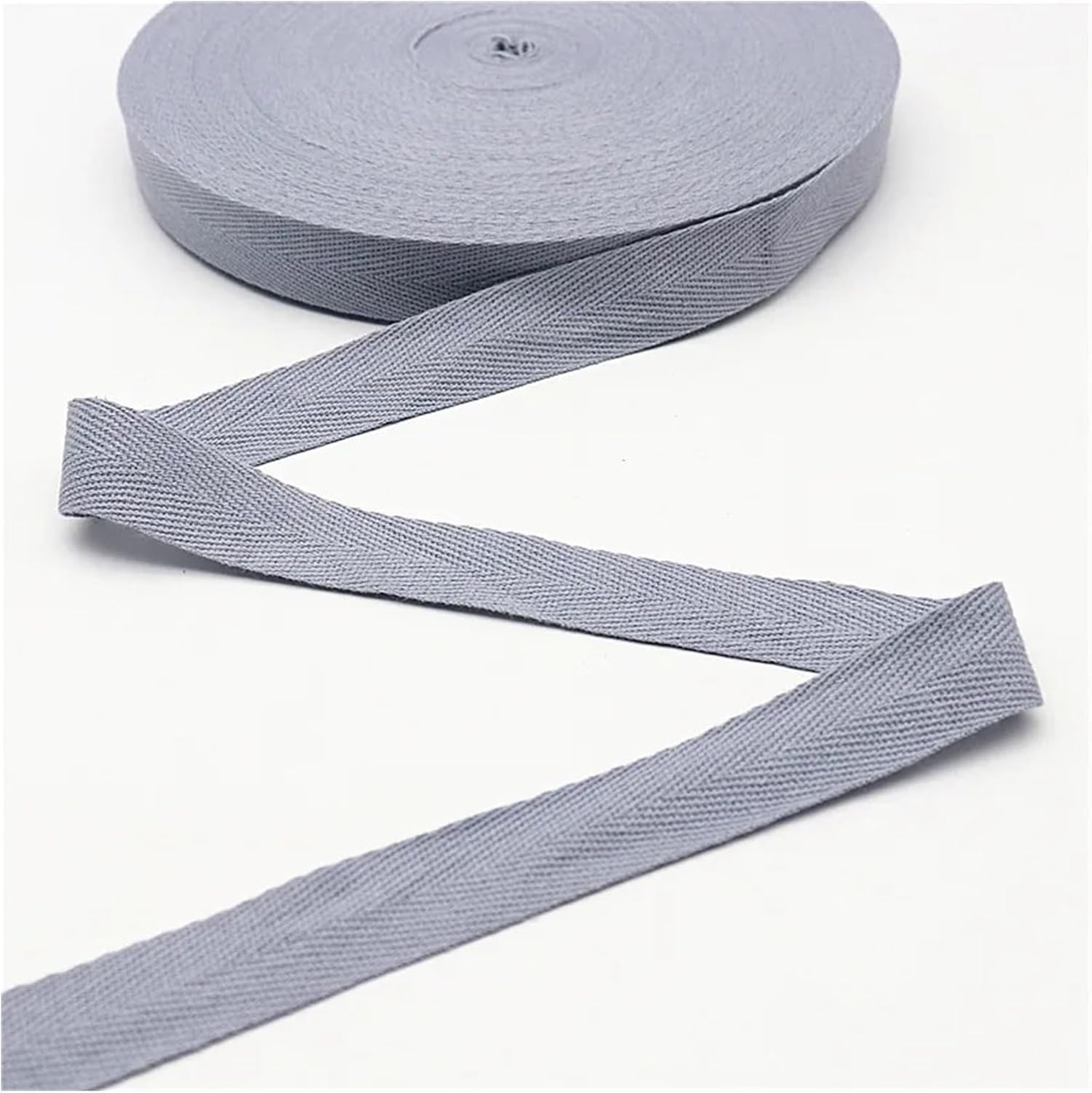 2CM Color Cotton Herringbone Pattern Clothing Textile Accessories Bags Herringbone Pattern Ribbon 45Yards(Beige)