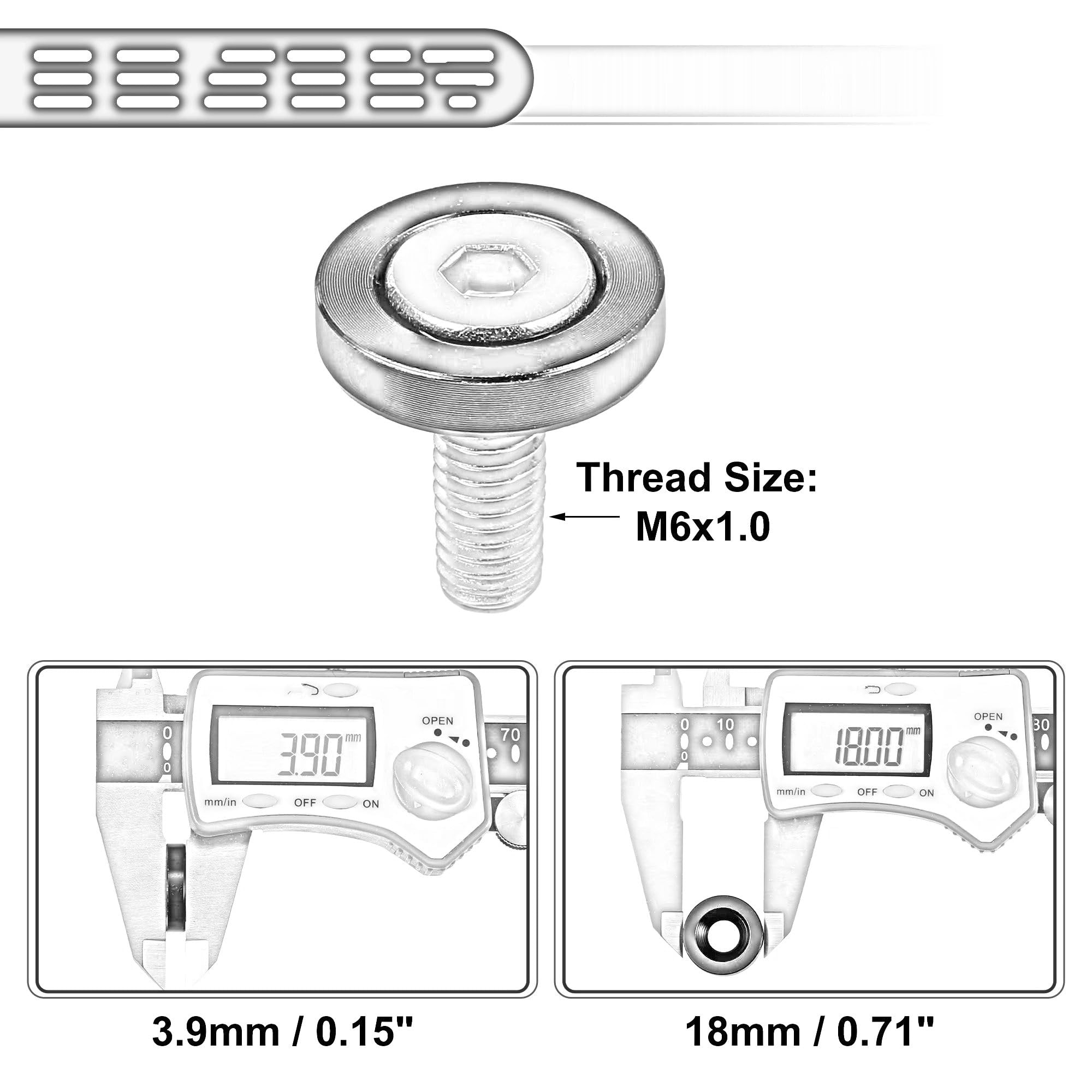 Motocicleta Tornillos Para Motocicleta 6pcs M6 Acabado Avellanado Arandelas Parachoques, Junta Tornillo Motor Bay Vestido Sujetador Modificación Accesorios Pernos Y Tuercas Kit