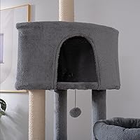 Vista 7 de Cat Tree, 104-Inch Cat Tower for Indoor Kittens, Cats and Pets, Multi-Level Cat Condo with 4 Scratching Posts, 2 Perches & 2 Caves, Gray