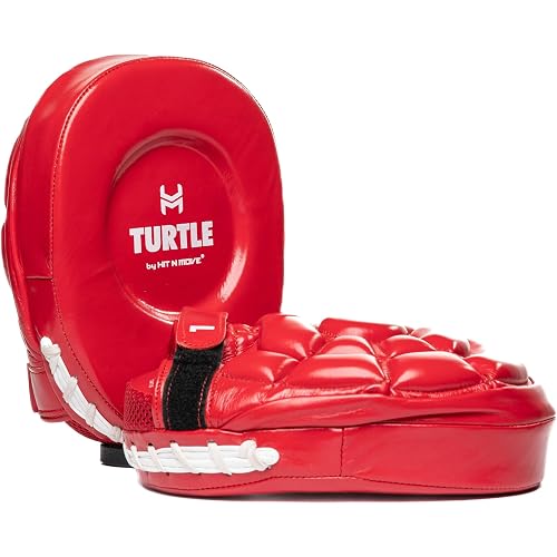 HIT N Move Turtle Boxing Mitts | Indented Punching Pads | Sparring Gear for Boxing, MMA, Kickboxing, Muay Thai, Martial Arts Training Equipment, Genuine Leather, High-Performance Focus Mitts
