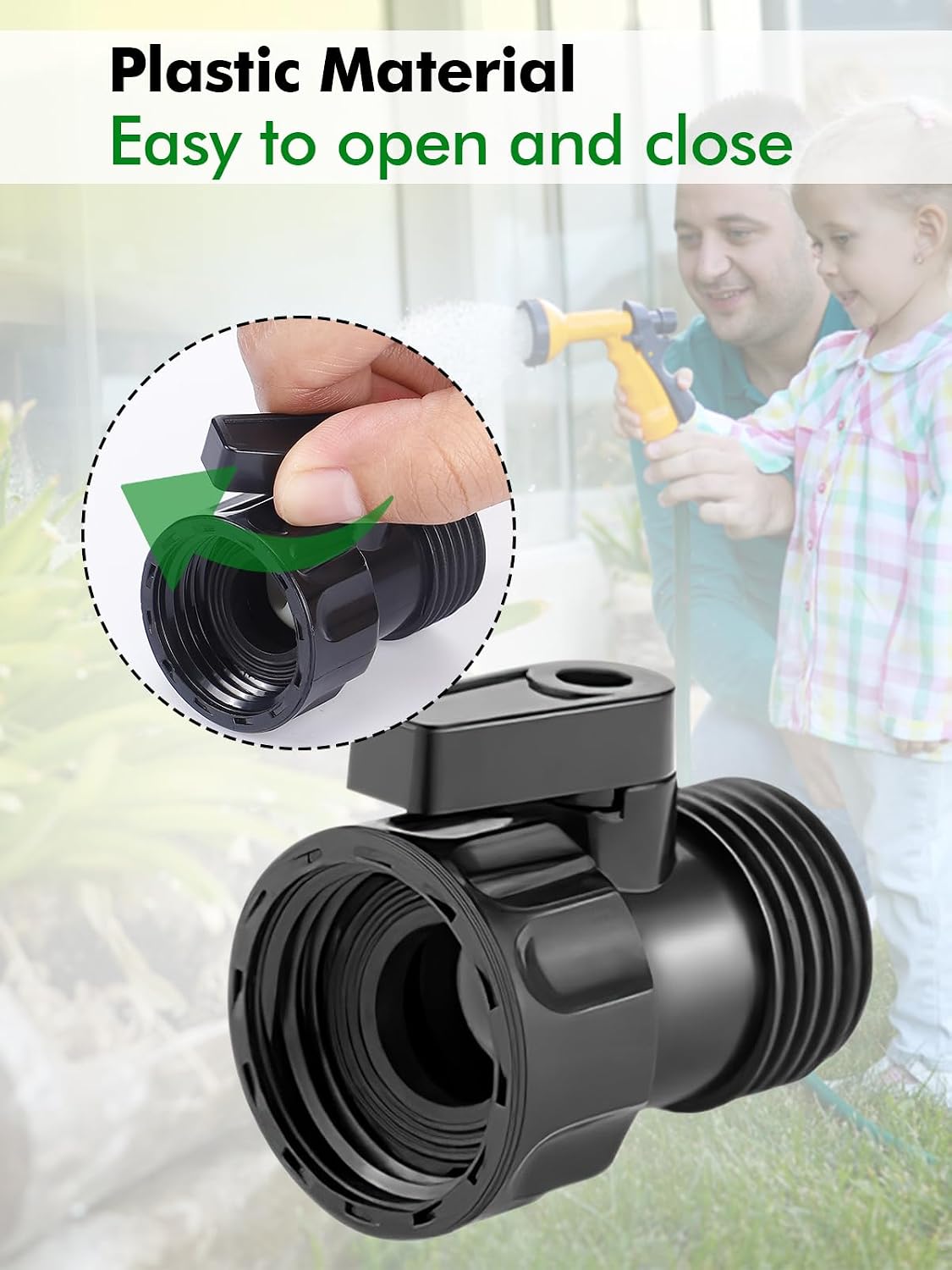 12 Pack 3/4'' Plastic Garden Hose Shut Off Valve- Standard Water Shutoff Valve Shut-Off Ball Valve Thread Connector Coupling for Telescopic Water Pipe Water Gun Valve Control