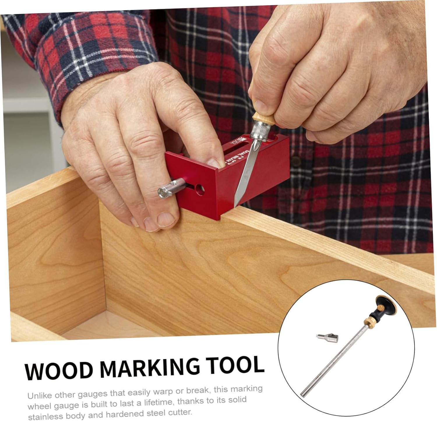 STOBOK Stainless Mortise Gauge for Woodworking Dovetail Marker Tool Keyhole Slot Marking Gauge Woodworking Scriber European Style