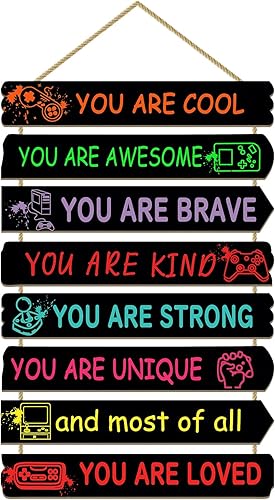 Miniatura 36 de Decoración de unicornio para dormitorio de niñas, arte de pared inspirador para niños, decoraciones de pared de arco iris, letrero de madera