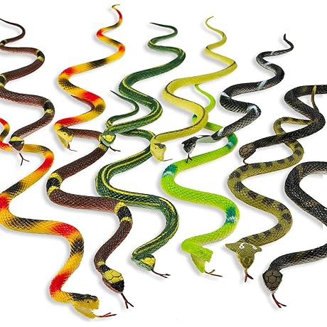 12-Piece Capsule Creatures: Assorted Rubber Toy Snakes
