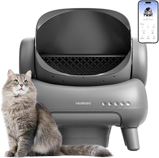 Neakasa M1 Plus Open-Top Self-Cleaning Litter Box: 360° Sensors, Odor Control, Multi-Cat Safe