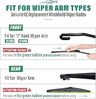 Vista 260 de 26" 20" 16" Windshield Wiper Blades Replacement for Dodge Grand Caravan 2008-2020 / Chrysler Town & Country 2008-2016 Premium All Weather Front Rear