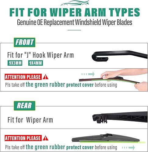 Vista 260 de 26" 20" 16" Windshield Wiper Blades Replacement for Dodge Grand Caravan 2008-2020 / Chrysler Town & Country 2008-2016 Premium All Weather Front Rear