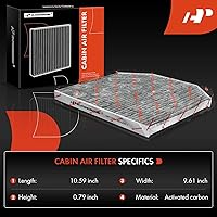 Vista 2 de A-Premium Filtro de aire de cabina de 2 piezas con carbón activado compatible con Chevrolet Caprice 2011-2017, SS 2014-2017 y Pontiac G8 2008-2009