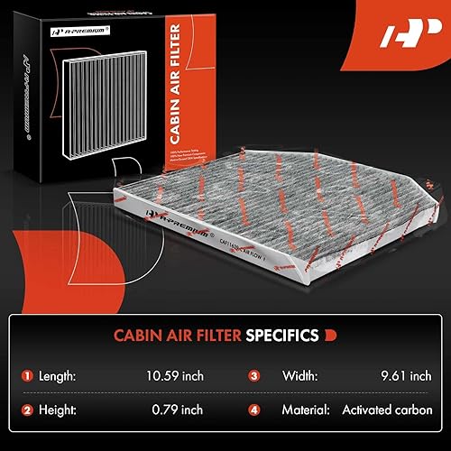 Miniatura 2 de A-Premium Filtro de aire de cabina de 2 piezas con carbón activado compatible con Chevrolet Caprice 2011-2017, SS 2014-2017 y Pontiac G8 2008-2009,