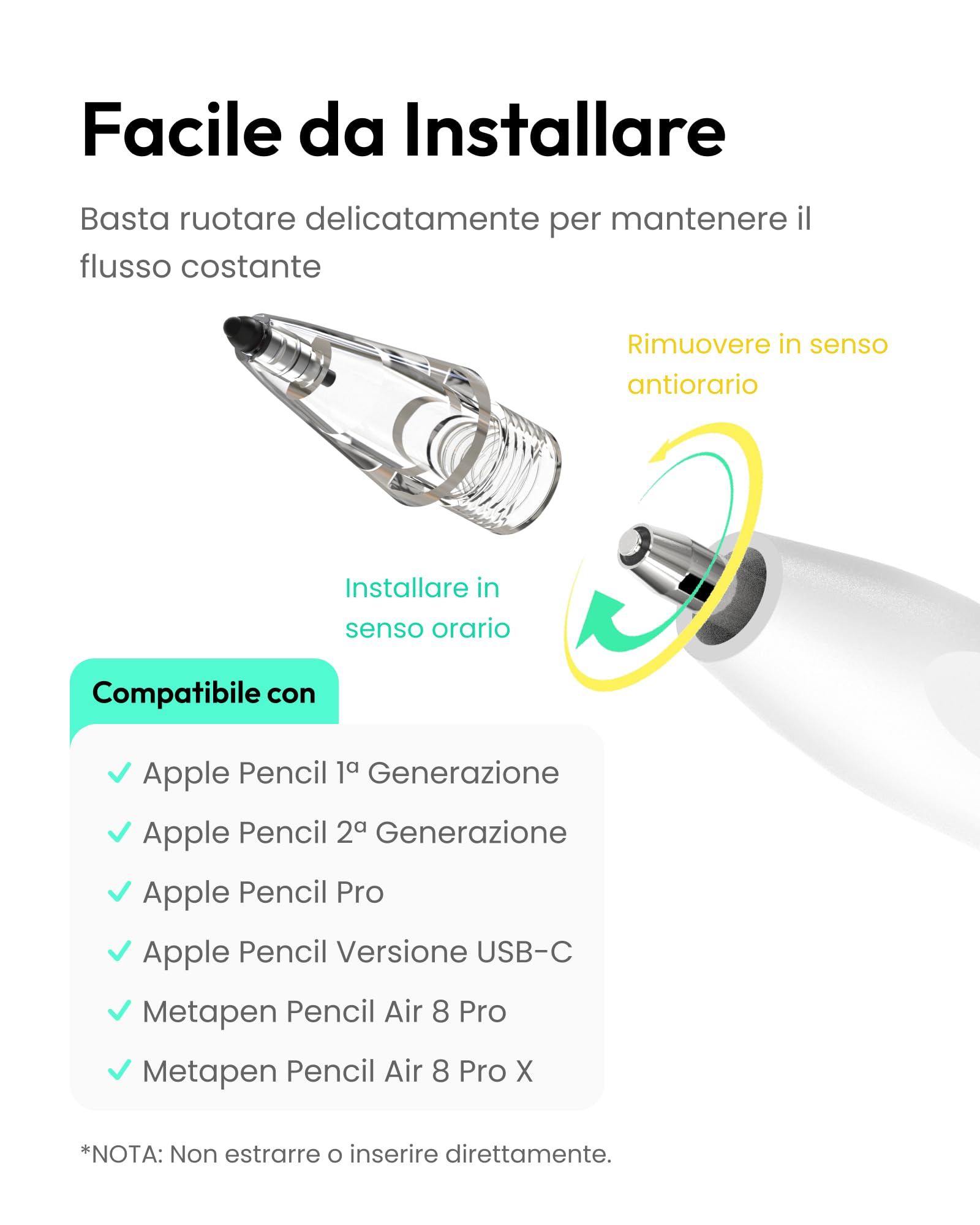 Metapen 2 Pack Air-Flex Punte SOLO Compatibili con Air 8 Pro, Air 8 Pro X