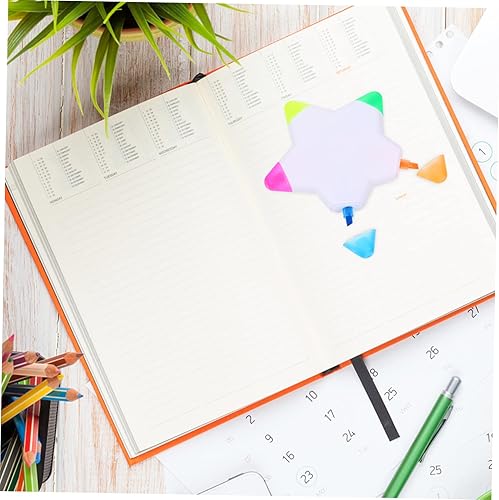 Miniatura 6 de Operitacx Rotuladores 5 unids Multifuncional Premium Forma Profesional Creativo Rotulador Oficina para Forma de Estrella Bolígrafos Prácticos