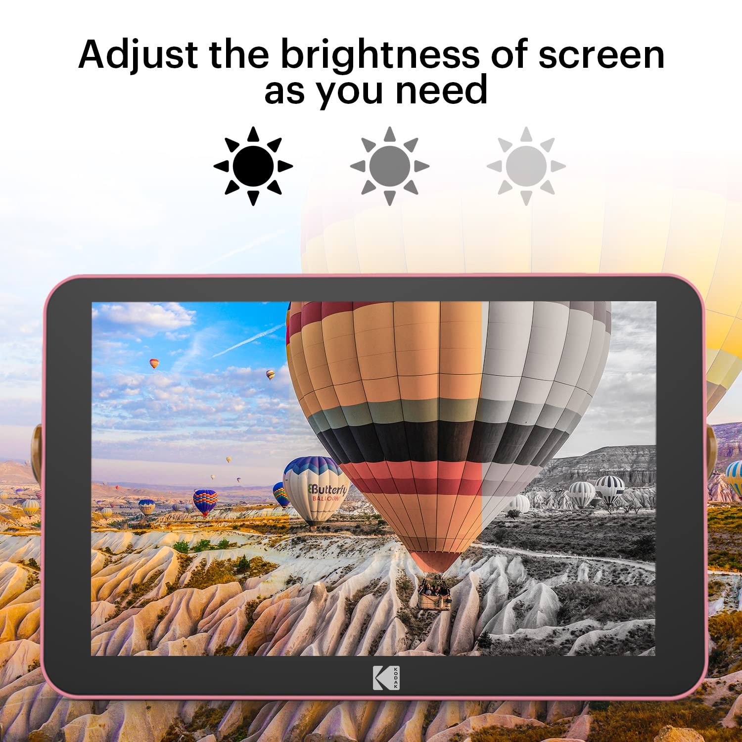 Kodak RWF-108 V 10" - Cornice digitale Wi-Fi con display IPS touch 1280 x 800, archiviazione 32 GB, WiFi 6 Dual-Band, batteria 4000 mAh, controllo app, lettore multimediale - rosa