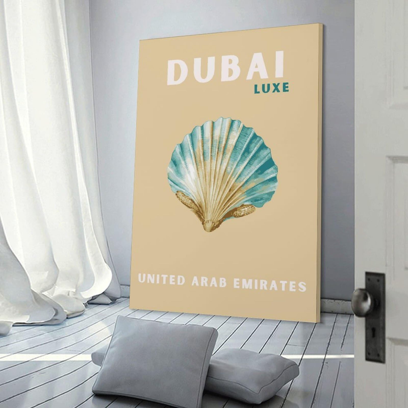 Junmoney Dubai Luxe Travel Canvas Wall Decor 20x30inch(50x75cm), for Entrance Walls, Hall Decor Or Foyers, Wall Decor to Refresh Empty Corners