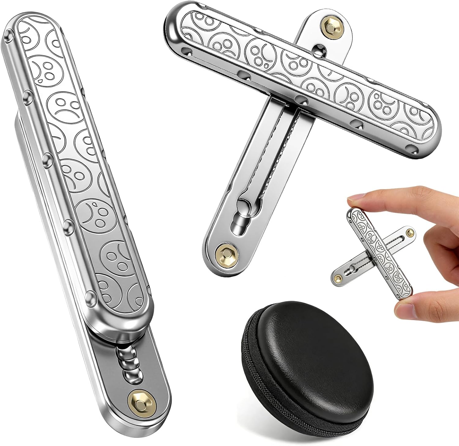 Fidget Toys Adults, Fidget Slider Metal Toy, Anti-Stress Sensory EDC Finger Toy for Office & Home, Finger Toy for Stress Relief & Concentration Aid, Gift for Colleagues