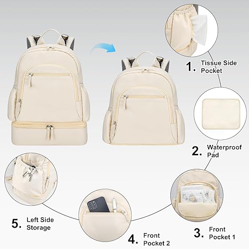 Miniatura 6 de Mochila para extractor de leche apta para Spectra S1 y S2 con compartimento enfriador extraíble, bolsa de bombeo para accesorios de bomba, bolsa