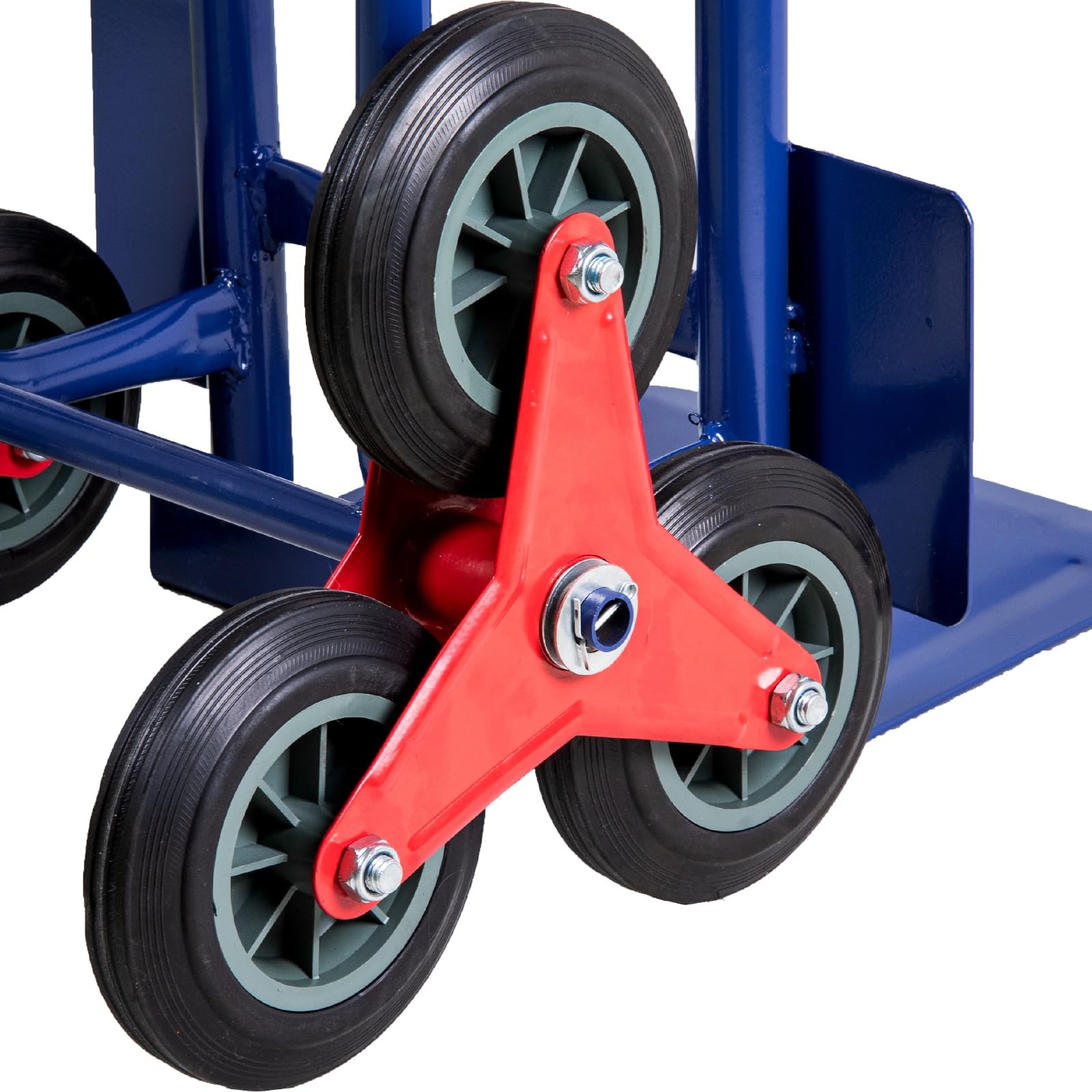 Carrello per scale fino a 150 kg, pieghevole, 3 volte, in gomma dura, telaio tubolare in acciaio