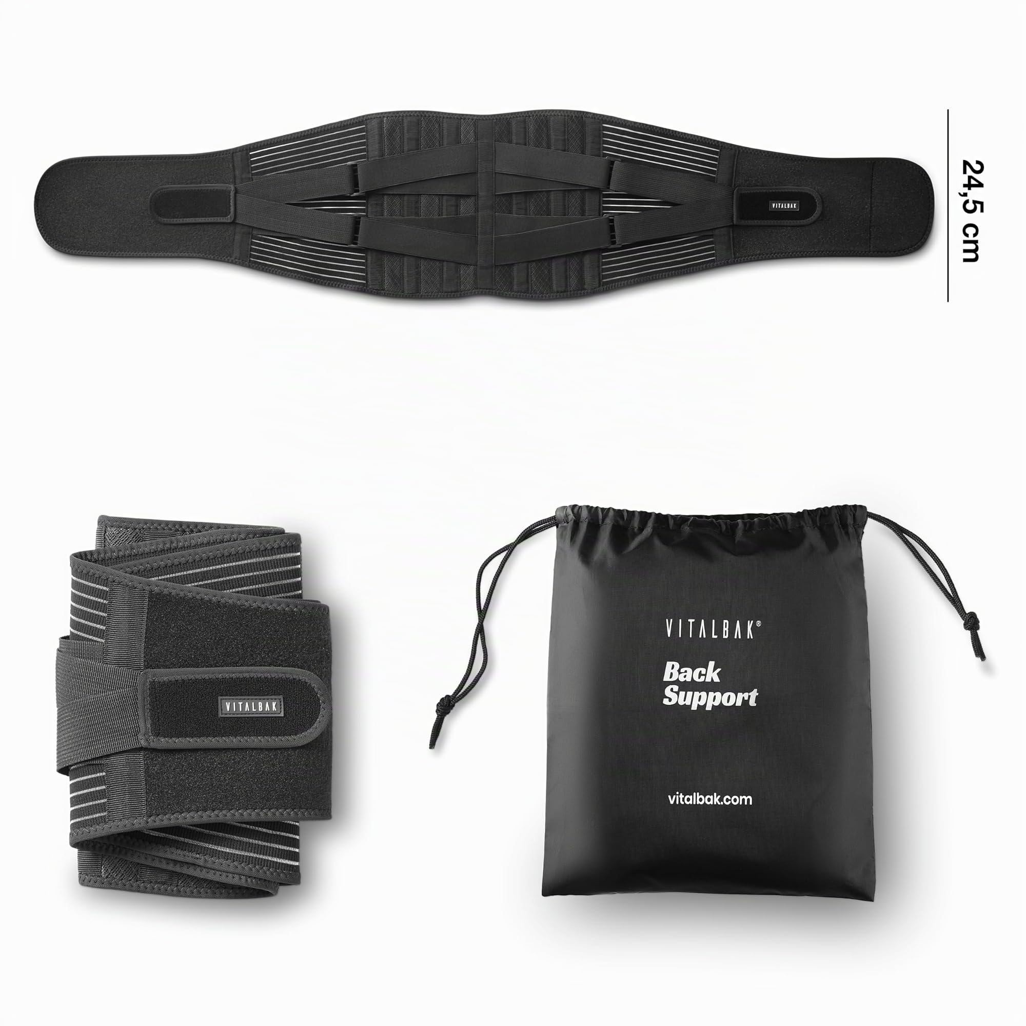 Faja Lumbar para Hombre y Mujer - Faja Lumbar Trabajo Transpirable - Estabiliza y ofrece Apoyo con 6 varillas de soporte - Cinturón Lumbar con Doble Ajuste - Gratis Bolsa de Transporte