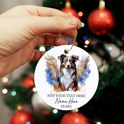 Vista 43 de Adorno conmemorativo personalizado de Bulldog Inglés – Alas de ángel, regalo de Navidad personalizado para perro, mamá y papá Adorno de Bulldog