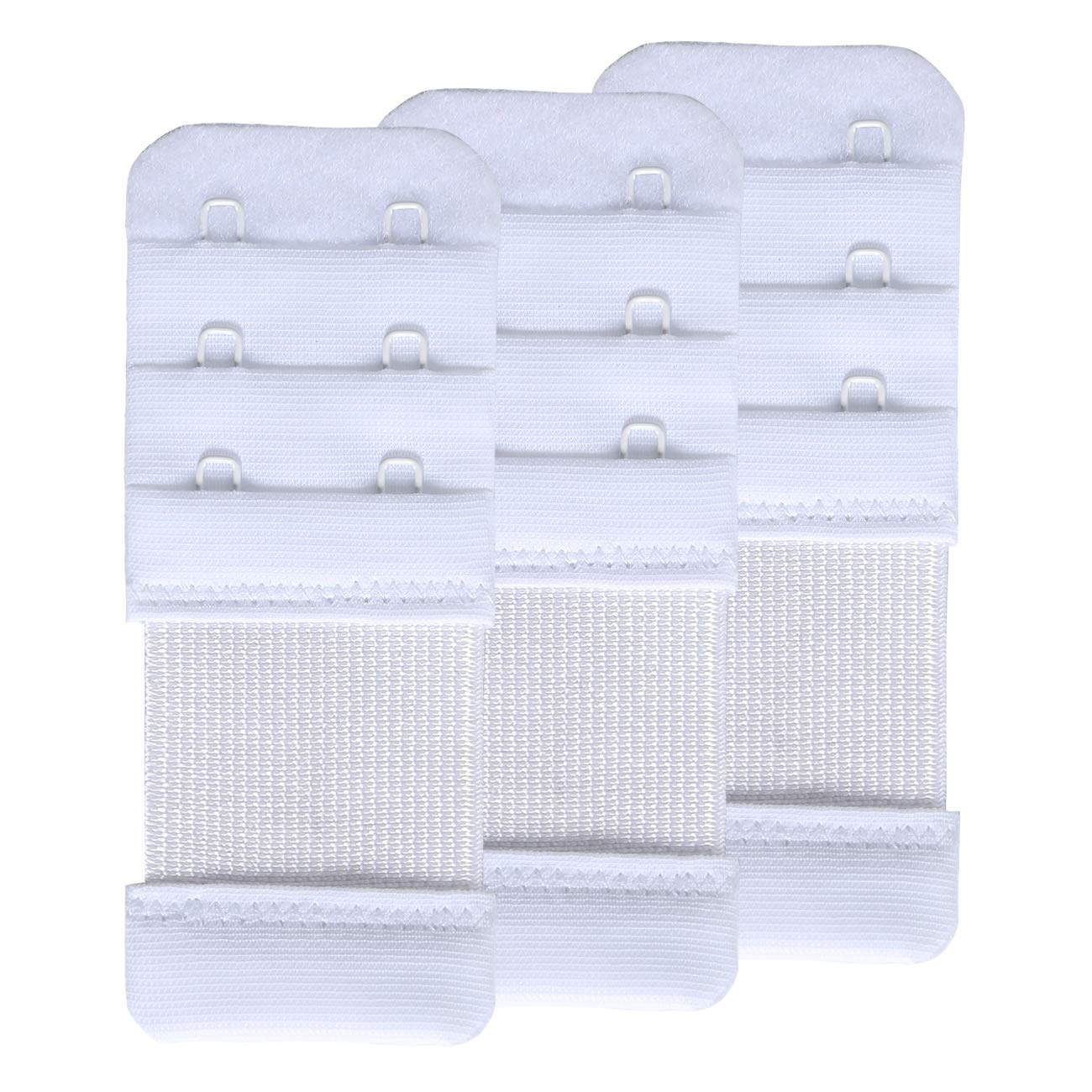 Samgu Women's 3Pcs White, 2 Hook, 1.9Cm Bra Extender 2 Hook Elastic Stretchy Bra Extension Strap