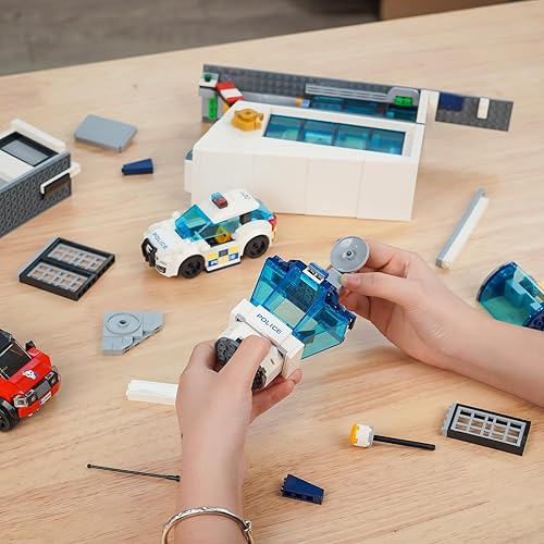 Miniatura 4 de Juego de construcción STEM de estación de policía de la ciudad, compatible con militares, kit de construcción para niños, 887 piezas, el mejor