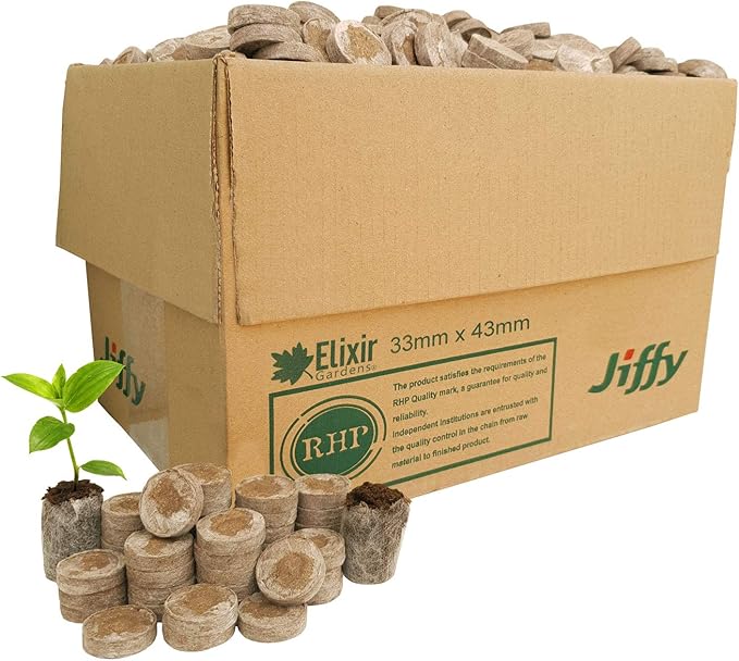 Elixir Gardens Jiffy Peat Propagation Pellets Seed Germination Plugs 18