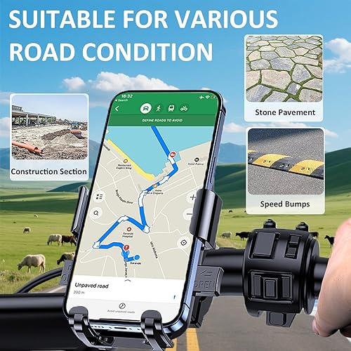 Miniatura 6 de Soporte de teléfono para bicicleta, soporte de teléfono para motocicleta para scooter, montaña, motocross, cochecito y motocicleta, soporte de