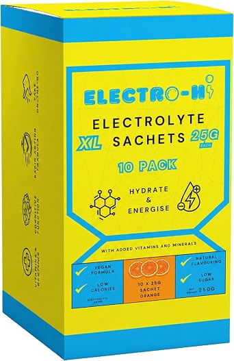 ELECTRO-HI Electrolyte Drink Mix | A Dubai Favourite | 10 Orange Packets for Rapid Hydration & Energy | Low Sugar