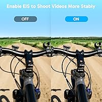 Vista 5 de AKASO Brave 4 Cámara de acción 4K 30fps con tarjeta microSD U3 de 64 GB Kit de accesorios para casco de bicicleta, 20MP Ultra HD 131FT Cámara