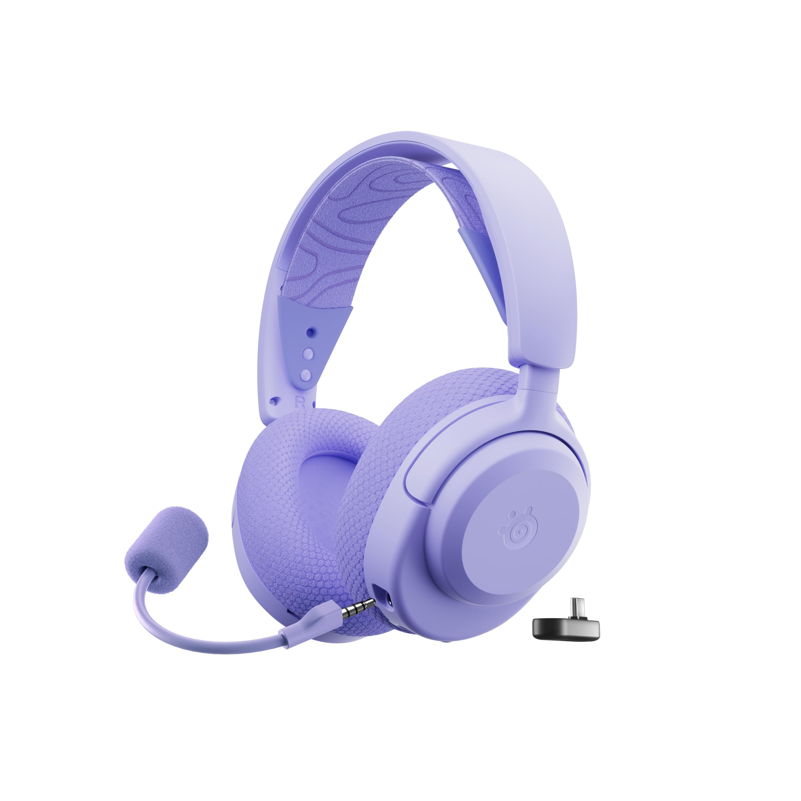 SteelSeries Arctis Nova 3P Wireless zestaw słuch. - kontrola aplikacji mobilnej - 40h baterii - Neodymowe przet. magn.- 2,4 GHz/Bluetooth - Odpinany mikrofon - PS5, PS4, PC, Switch - Lawendowy