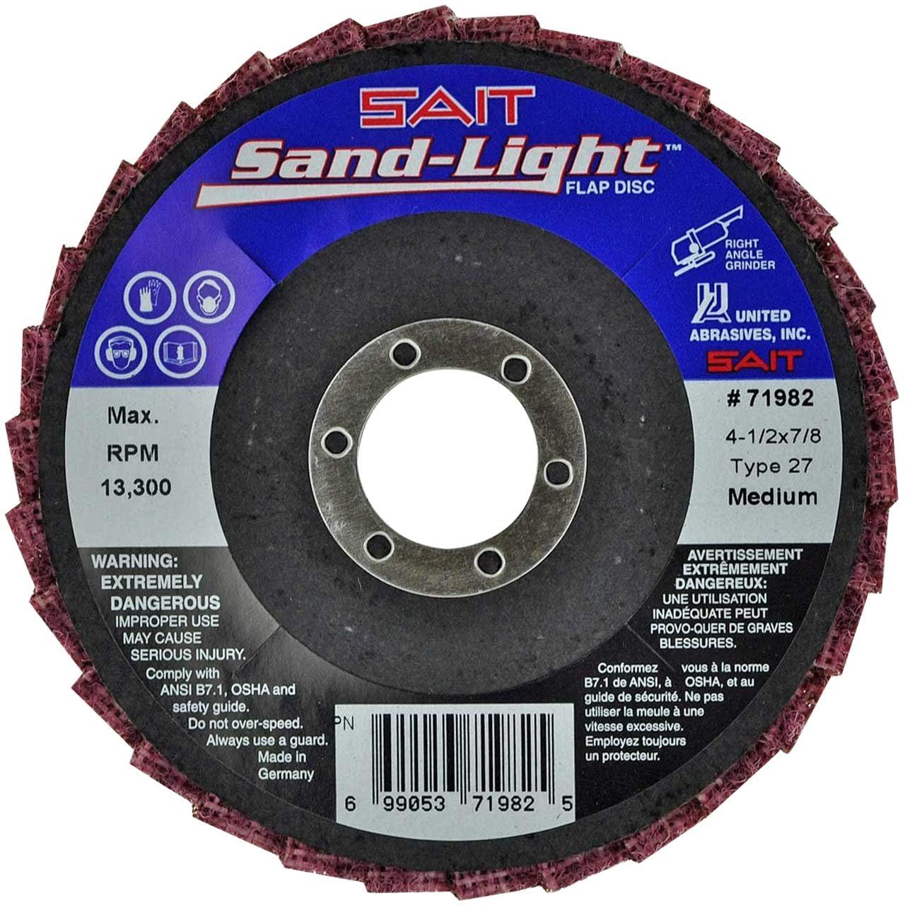 Sait 71982 4-1/2X7/8 Sandlt Flap Disc