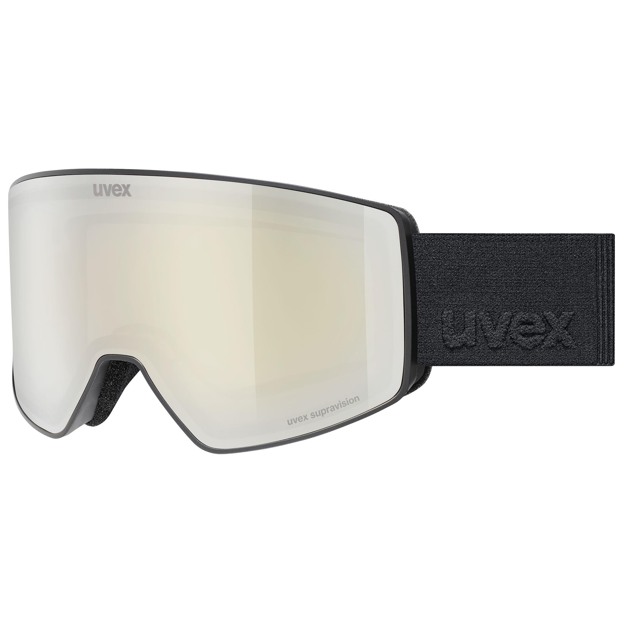 Uvex Unisex-Adult, scenic FM ski goggles, black matt/mirror silver, one size