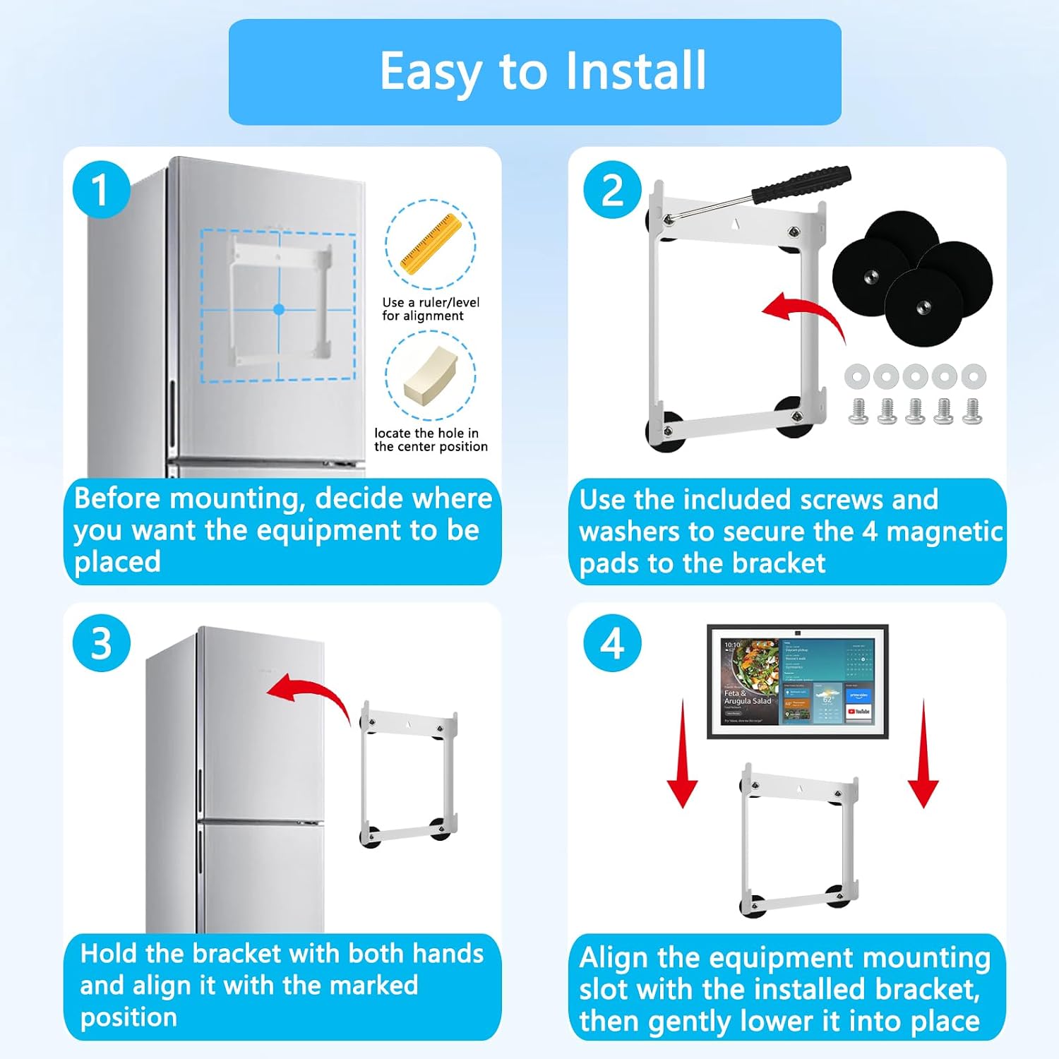 Magnetic Mount Compatible with Show 15, No-Punch Fridge Holder, Rubber Coated Scratch-Free, Strong Magnet Easy to Install